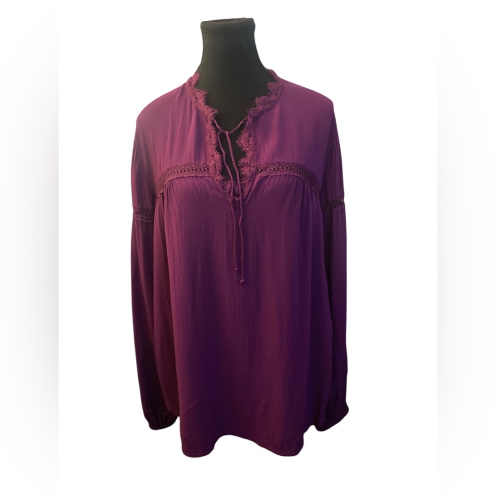 Express Ruffled Long Sleeve Blouse M EUC
